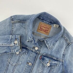Levis Jacket Womens Medium Blue Trucker Denim Stretch Classic Y2K Americana